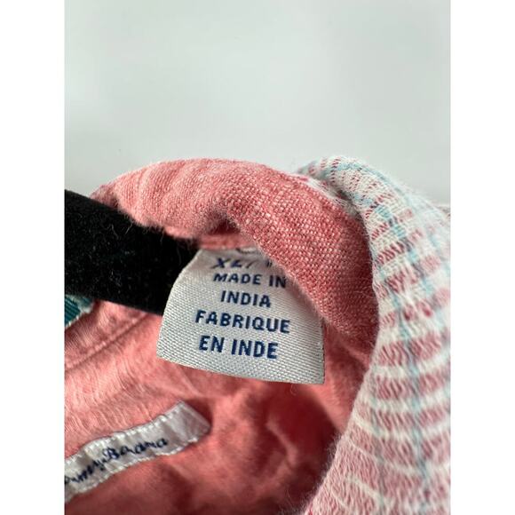 Tommy Bahama Men's Ravenna Plaid Short Sleeve Linen Blend Shirt Blue & Red Sz XL - Picture 4 of 6